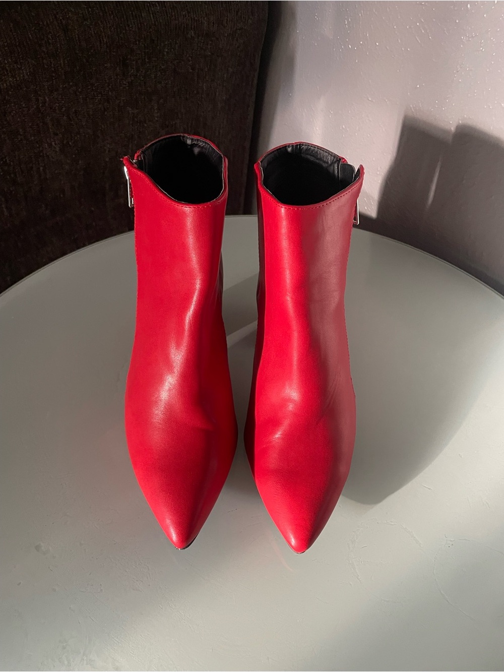 Wild Diva Red Pointed-Toe Ankle Booties